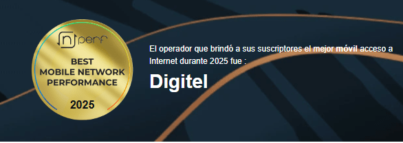 Digitel lideró ranking móvil de velocidad de Nperf en 2025